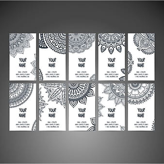 Boho style business cards collection eps vector