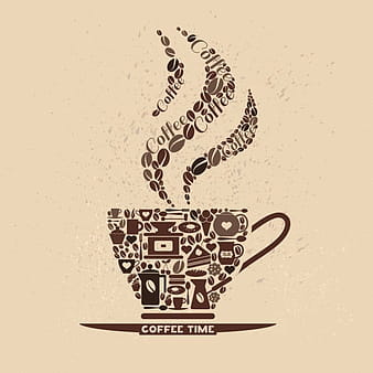Coffee cup made of coffee icons eps vector