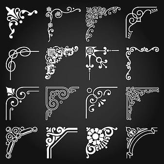 Vector de adornos de esquina vintage set  ai