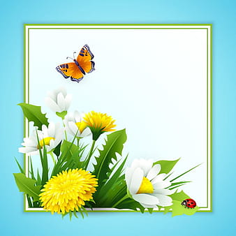 Spring flower frame vectors material  eps