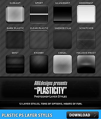 Plastic PS Layer Styles psd vector