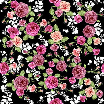 Pink rose seamless pattern vector material  eps