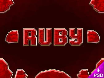 Ruby Text Style psd vector