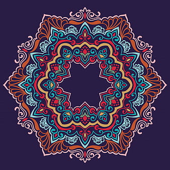 Ornamental round lace with damask and arabesque elements eps vector