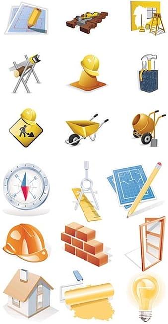 Construction site theme icon vector eps