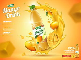 Mango drink poster design vector eps