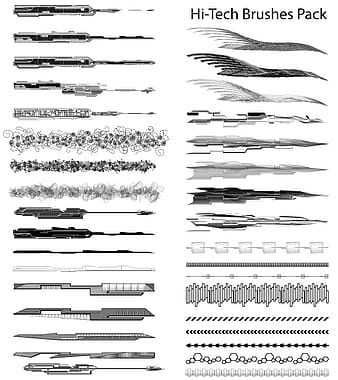 Hi-Tech Vector Illustrator Brushes Pack ai svg