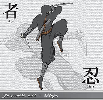 Ninja with kanji vector eps ai
