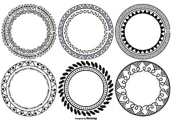 Cute Hand Drawn Boho Style vector Frames eps ai svg