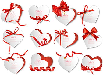 Exquisite ribbon bow gift cards vector set eps