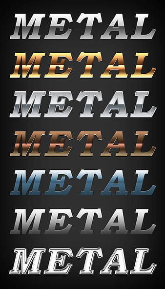 Metal Text Effects psd vector
