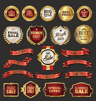 Insignias y etiquetas de oro retro rebajas ai