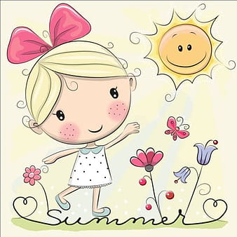 Cute cartoon girls design vector  eps