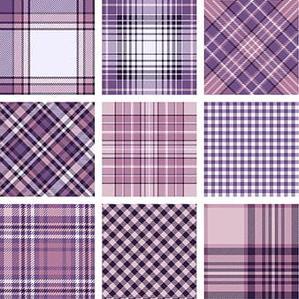 Plaid fabric patterns seamless vector 11 eps