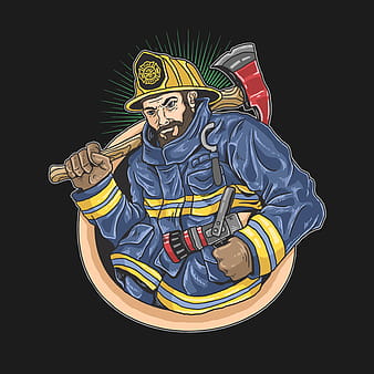 Firefighter cartoon vector eps