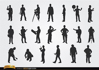 Construction workers silhouettes