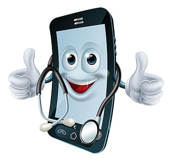 Funny cartoon mobile phone vector  eps