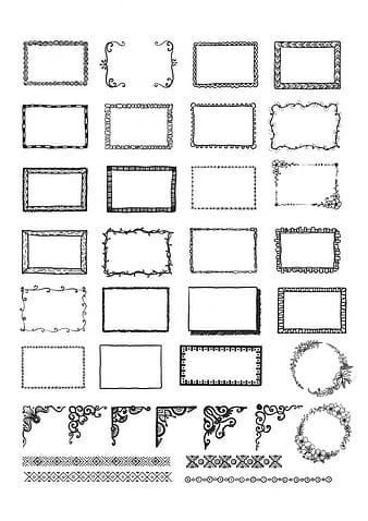 Hand drawn frames collection eps vector