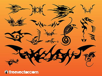 Paquete de vectores de tatuajes tribales ai