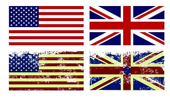Vetor vintage de bandeira americana e britânica cdr