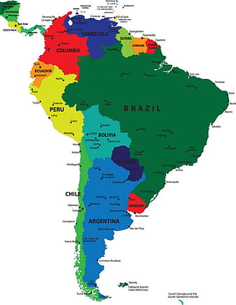 Vivid south america map design vector eps