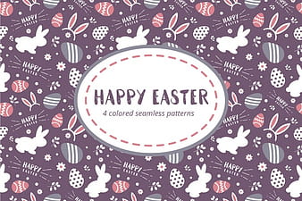 Happy easter pattern vector ai