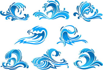 Water abstract logos vector set  ai