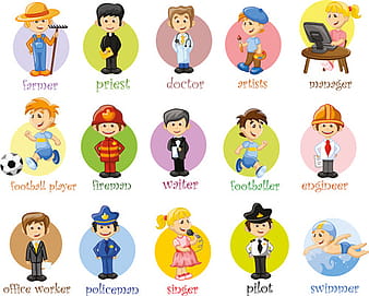 Different professions design elements vector eps ai