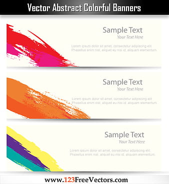 Vector Abstract Colorful Brush Strokes Banners eps ai