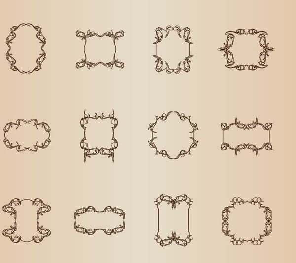 Retro frames vector set eps