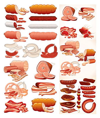 Vector sausage meat eps