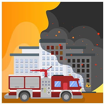 Flat Firefighter Car  eps ai svg vector
