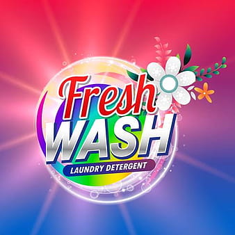 fresh laundry detergent or doap cleaning product packaging with eps vector