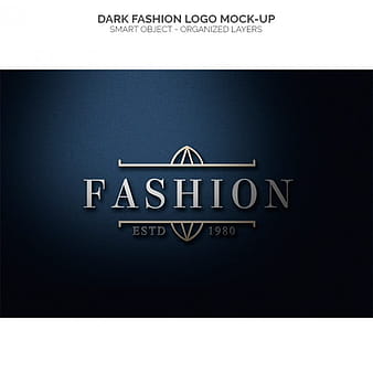 Maqueta de logo de moda oscura psd