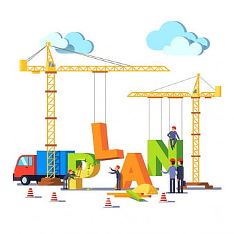 Business construction site building word PLAN eps vector