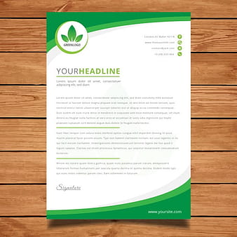 Modern green corporate letterhead eps vector