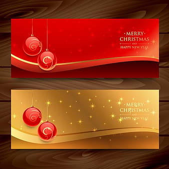 merry christmas banners eps vector