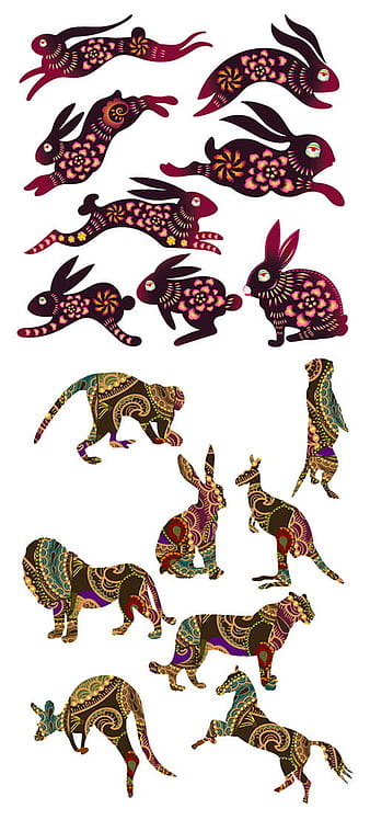 Vector rabbits and other animals eps