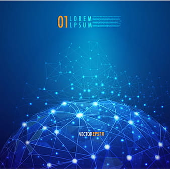 Blue style global network business background ai eps vector