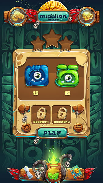 Mission game interface design vector eps